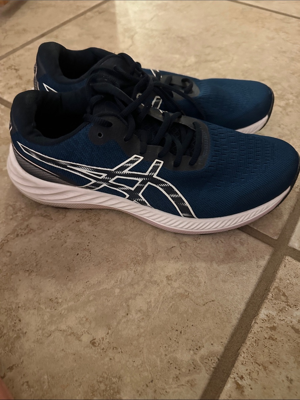 Asics Women's Blue Athletic Running Shoes with White Accents